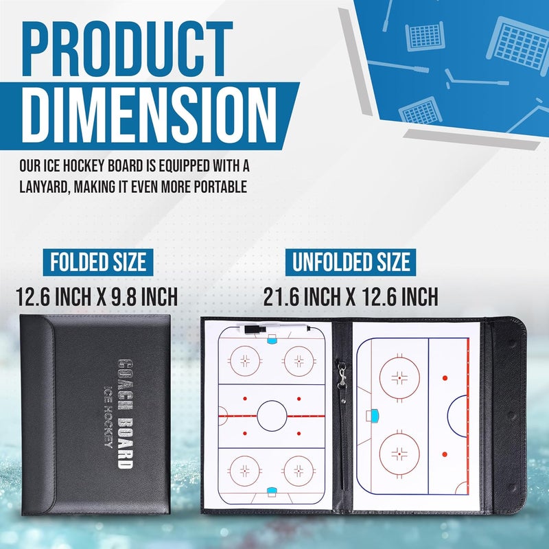 ZPU Dry Erase Coaching Board, Magnetic Coaches Clipboards, Portable Foldable Tactics Board with Dry Erase Marker Pen and Magnets – Basketball, Football, Soccer, Hockey - Image 2